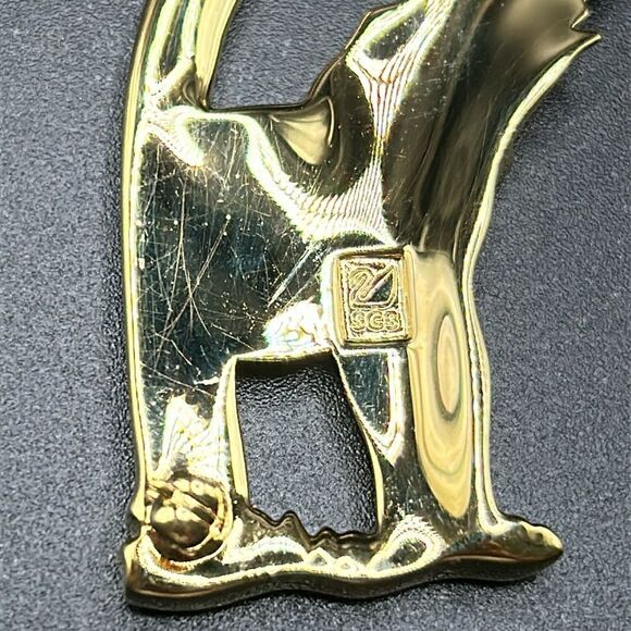 VTG Swarovski 1990s Elephant Motif Crystal Brooch Gold - Picture 3 of 7